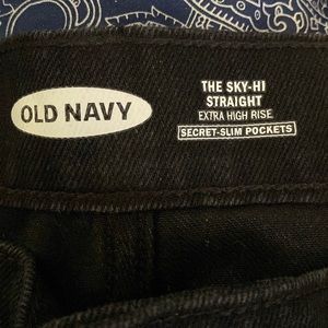 NWT Black Button Fly Old Navy Distressed Jeans Size 20